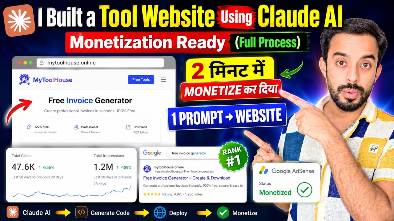 I Built a Tool Website Using Claude AI — Monetization Ready (Full ...