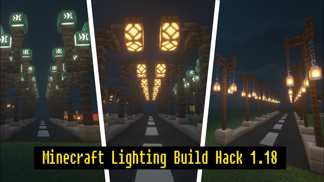 Outdoor Lighting Decorations | Minecraft 1.18 Build Hack - YouTube