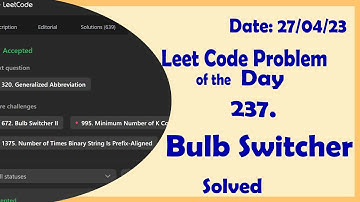 319 || Bulb Switcher || C++ || Leetcode Daily Challenge