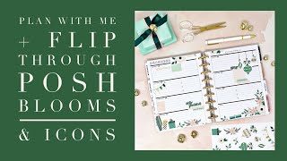 FLIP THROUGH AND PLAN WITH ME  〰️ POSH BLOOMS AND ICONS STICKER BOOK