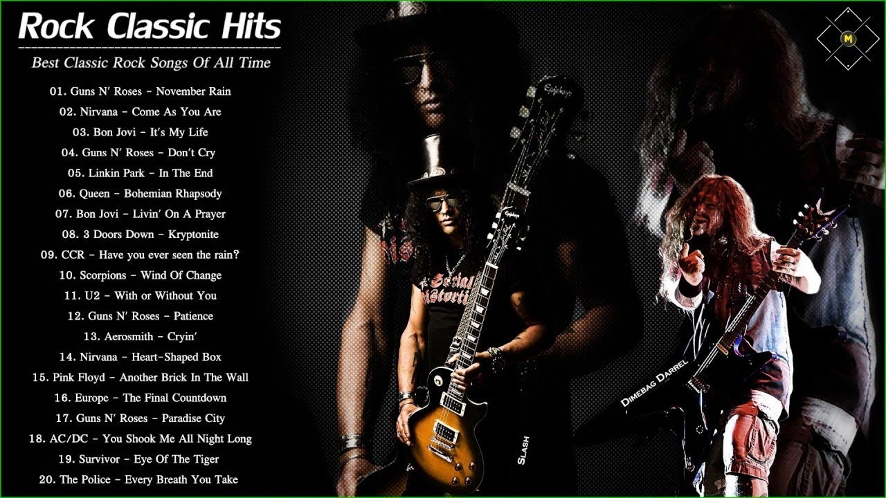 Scorpions, Nirvana, Bon Jovi, CCR,  Aerosmith | Rock Classic Hits