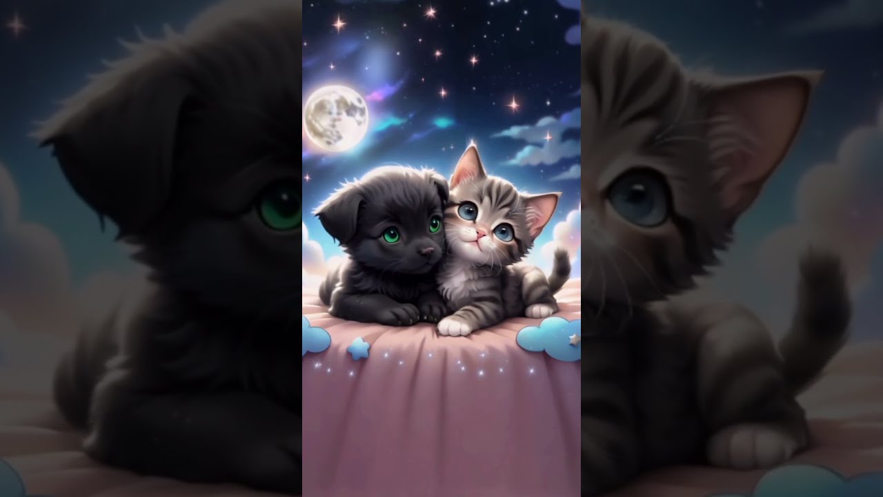 Ein herzlicher Abendgruß für süße Träume ⭐🐈🐕⭐ Grußvideo zum Teilen für WhatsApp & Co 