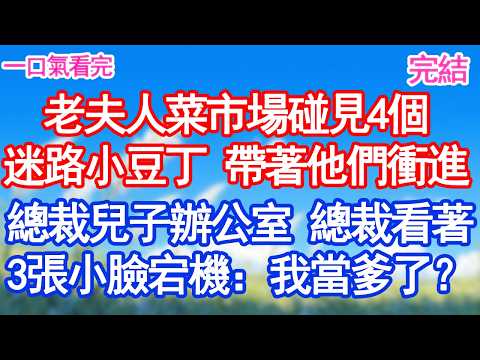 老夫人菜市場碰見4個迷路的小豆丁 帶著他們衝進總裁兒子辦公室 總裁看著3張小臉大鬧宕：我當爹了？#甜寵 #閃婚#情感故事 #霸道總裁 #婚姻#都市愛情 #先婚後愛 #霸道總裁