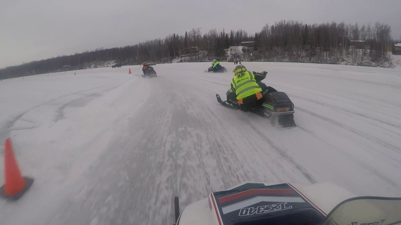 polaris tx 340 ice oval race with 0 500 sleds and stock 22719 YouTube