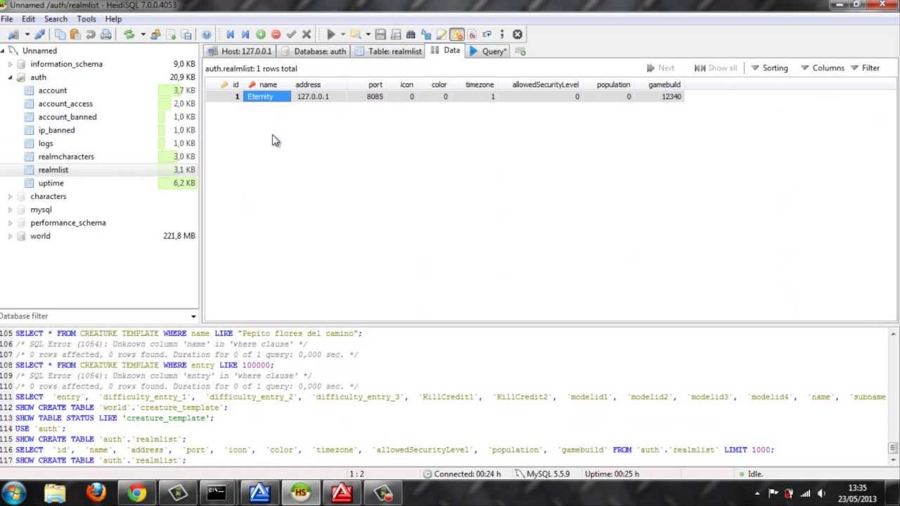 Inicio en Base de datos WoW