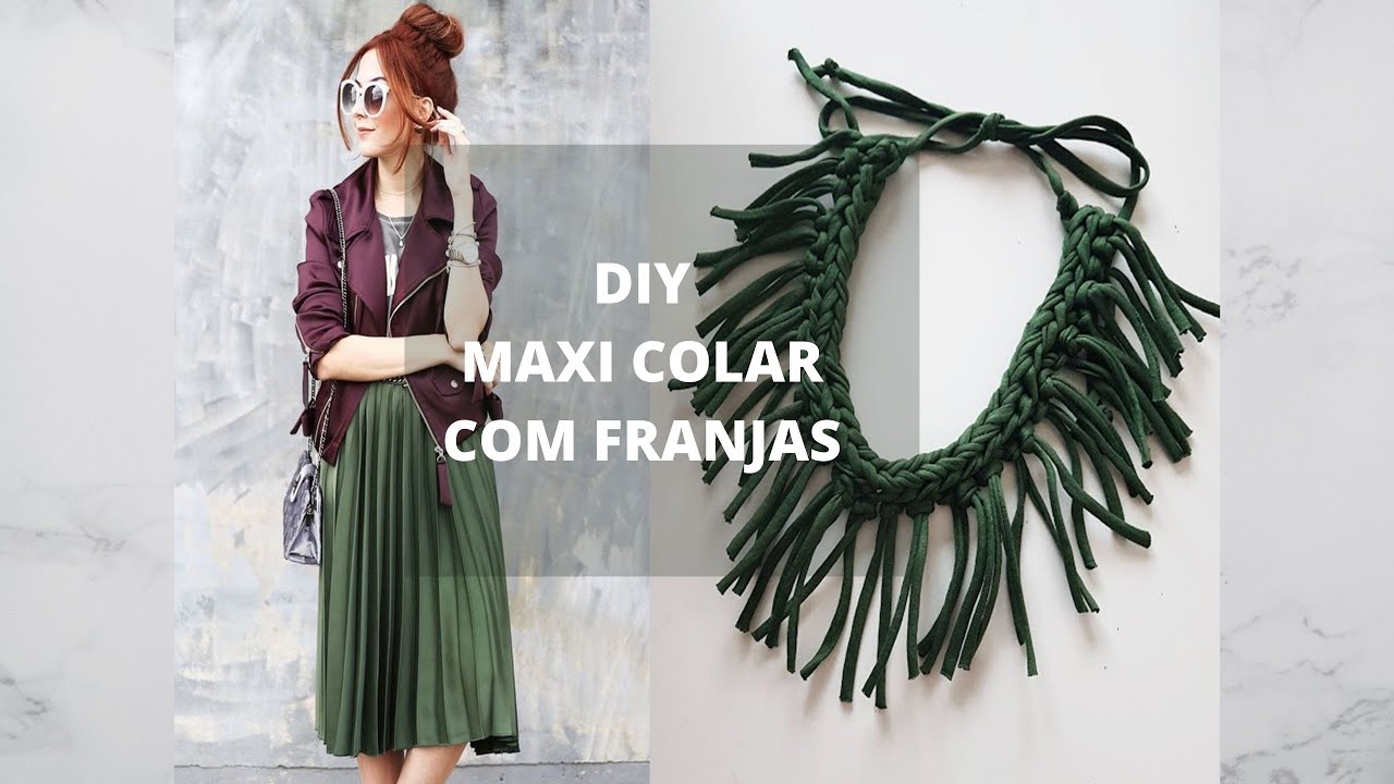 DIY Colar de Malha com franjas