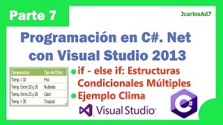 if else if en C# Condicional Múltiple (7-25) Programación en C#. Net  con Visual Studio 2013