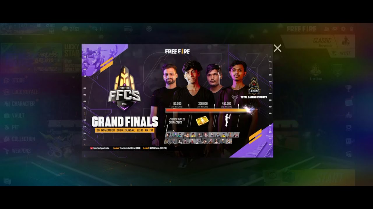 FFCS REWARDS IN FREE FIRE HOW TO GET