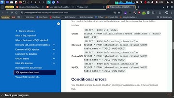 SQL injection attack, listing the database contents on non-Oracle databases