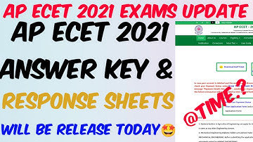 AP ECET 2021 Official Key & Response sheets Release Today//Time.?//AP ECET 2021 Answer key Updates