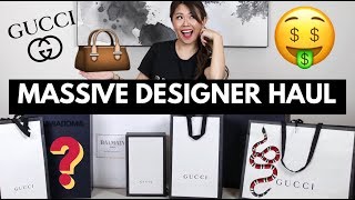 MASSIVE DESIGNER LUXURY UNBOXING HAUL | ft. GUCCI, SENREVE, BALMAIN, LVR & more!