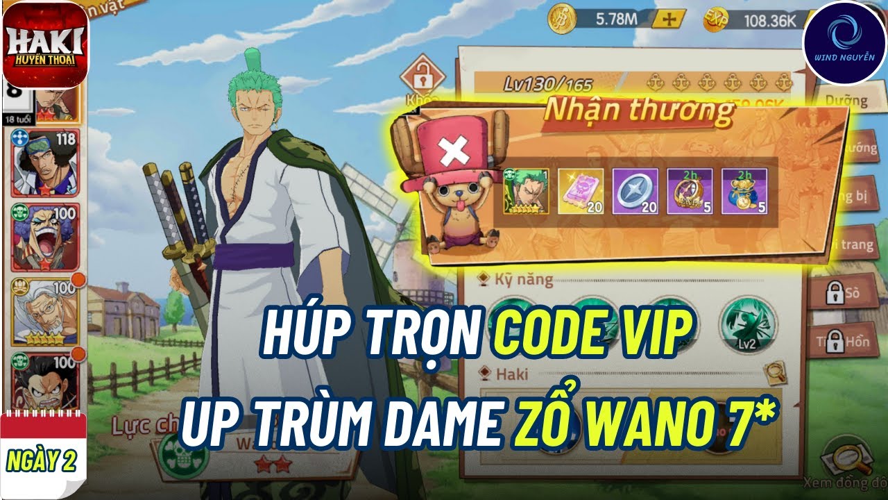 Haki Huyền Thoại #3 - NGÀY 2, HÚP TRỌN CODE VIP && UP ZORO LÊN 7*