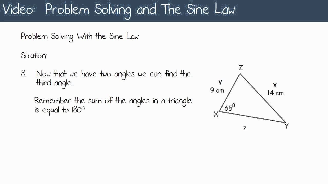 8 5 problem solving law of sines and law of cosines