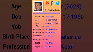 Sean Penn - Height, Bio, Wiki, Family, Birthplace, Networth & More