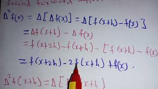 How to obtain Second forward difference ( numerical analysis)