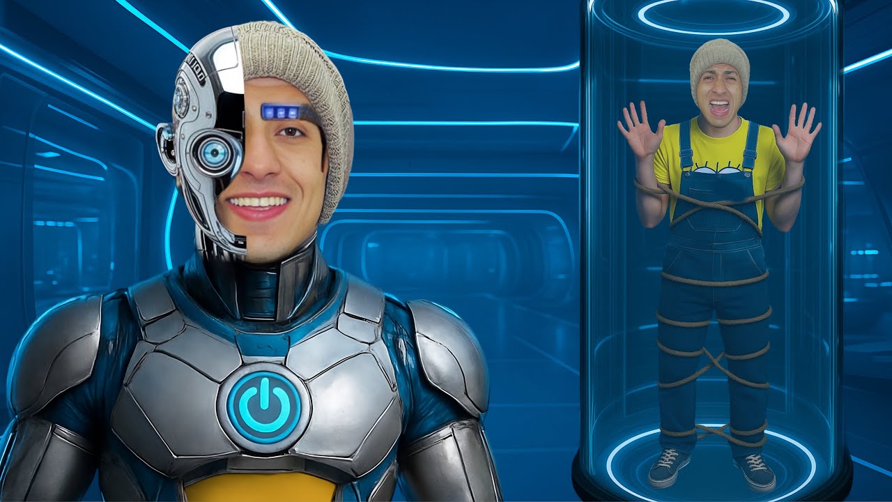 لما اخوك الصغير يتخطف ونسخته من الذكاء الاصطناعي تعيش معاكم في البيت لمدة يوم كامل 🦾😂 | محمد عماد