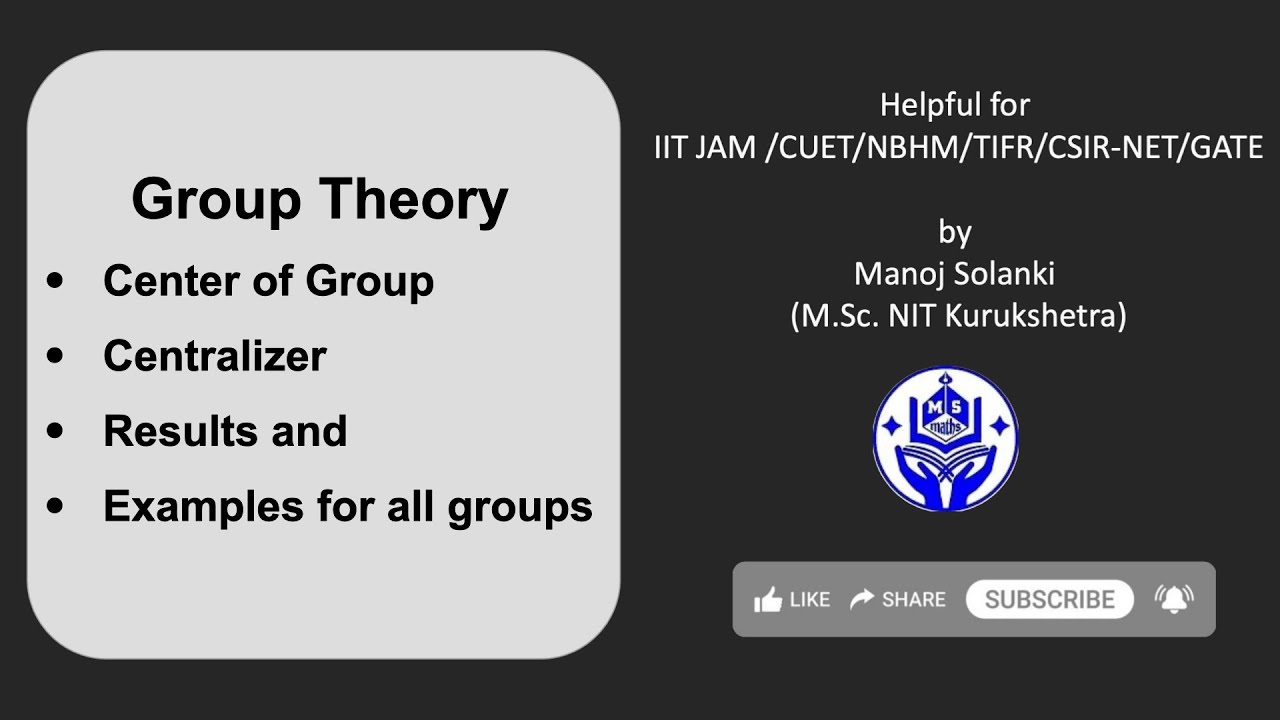 Центр группы | Определение, результаты и примеры для всех групп | IIT JAM / NET / GATE