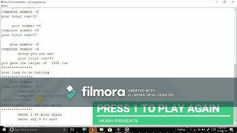 HAND CRICKET PROGRAM