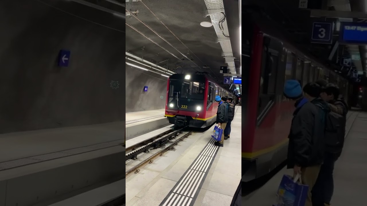 Train arriving at Jungfraujoch Railway Station - Switzerland