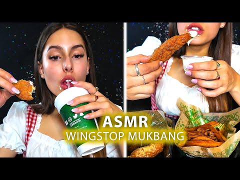 ASMR Messy Wingstop Mukbang 😋🍗 Satisfying Crispy Tenders & Saucy Sounds