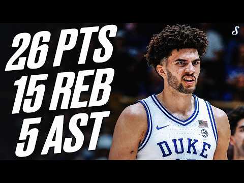 Cameron Boozer DOMINATES (26 PTS & 15 REB)in Cameron Indoor Finale vs UNC 🔥