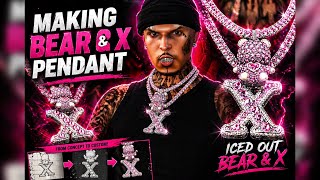 Making a Custom Bear &amp; X Pendant in GTA RP 💎 (FiveM) | Blender 3D Modeling