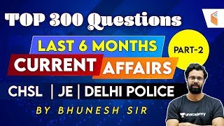 Last 6 Months Current Affairs 2020 | Top 300 Current Affairs Question for SSC CHSL, JE, Delhi Police