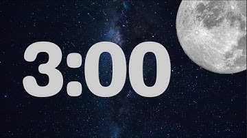 3 Minute Timer with Calm Piano Music | Fun Moon Timer with Music for Classroom | Piano Alarm at End