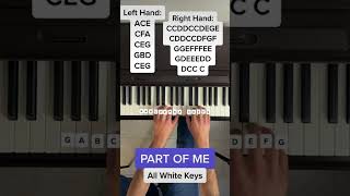 Cian Ducrot - Part of Me (Easy Piano Tutorial With Letter Notes)