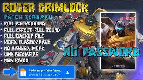 Script Skin Roger Grimlock Transformer No Password - Full Effect Voice With Backup File