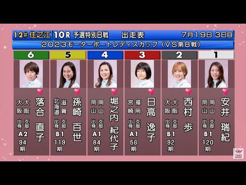 【GⅢ住之江競艇】④堀之内の4カドを阻止、本番3カド③日高逸子。レースは大荒れ高配当に