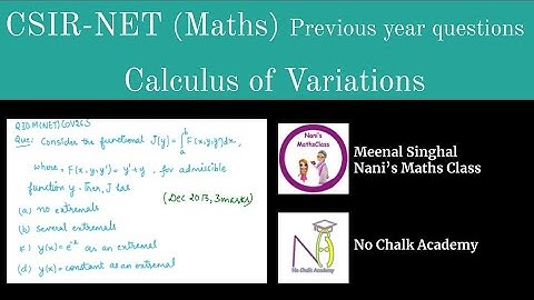 Calculus of Variation (EULER-LAGRANGE EQUATION) Question UGC NET (Q.IDM(NET)CoV26S)