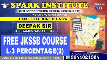 L-3 Percentage 2-for Competitive Examinations (NT/ PATWARI/ JKSSB/ SSC/ CHSL/ BANKING)