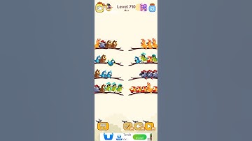 Bird sort color game level 710 #games #leveldesign #gamedesign #gameartdesign #gaming