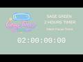 2 Hours Countdown Timer 🩵 | Sage Green Aesthetic | Focus &amp; Productivity