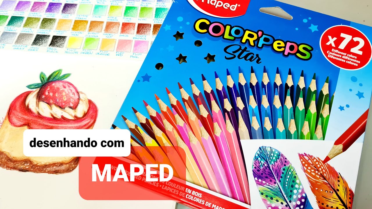 Desenhando co lápis Maped 72 cores
