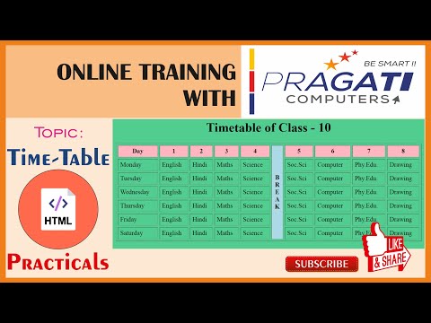 HTML | SCHOOL TIMETABLE