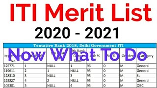 ITI Merit List 2020 - 2021 Admission || ITI Trades Merit List