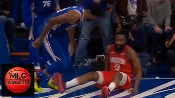 Joel Embiid Murders James Harden with Hard Block | Sixers vs Rockets