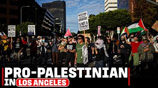 Pro-Palestinian protesters block traffic outside Israeli consulate in Los Angeles
