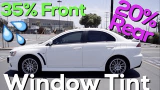 Just showing you guys a comparison video of the tint i got on my evo
x.
