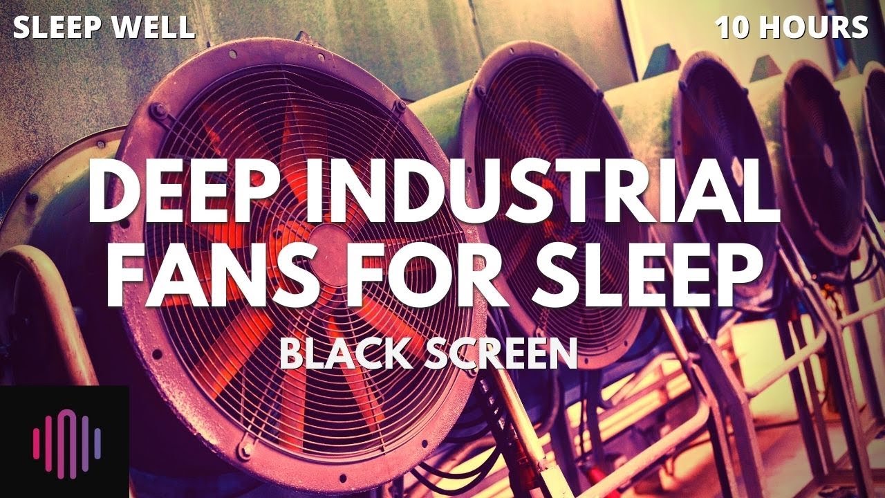 Sleep fan noise / Epic Industrial fan sound for 10 Hours with black