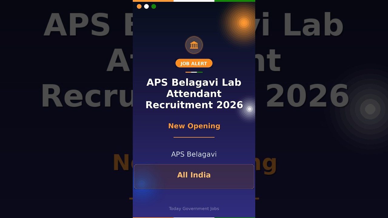 APS Belagavi Lab Attendant Recruitment 2026