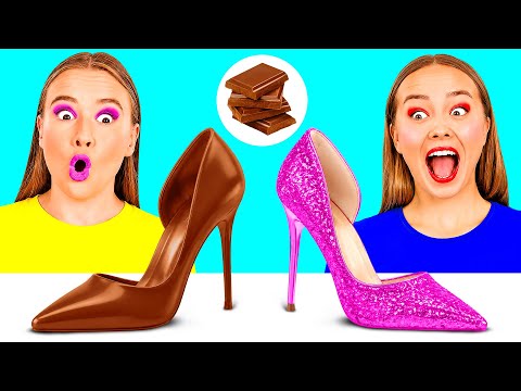 Real Food vs Chocolate Food Challenge | Funny Kitchen Moments by BaRaDa Gold Challenge