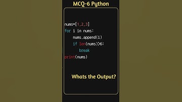 Python MCQ 6