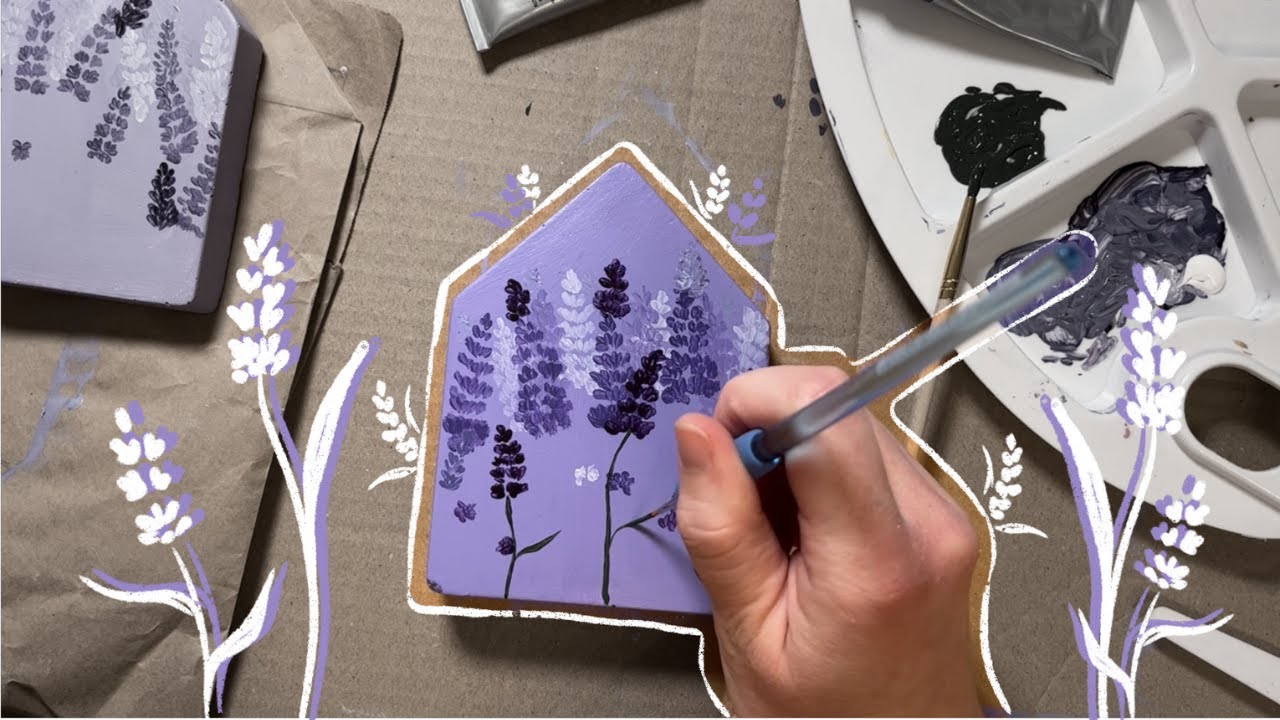 Betondeko mit Acrylfarbe bemalen | Malen mit Acryl #01