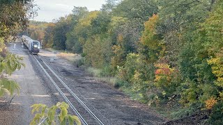 Westbound Amtrak Bluewater at 100+ MPH @ Mattawan, MI (10/23/23)