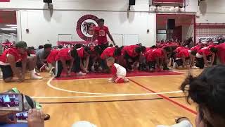 Tyrus doing the Haka with Kahuku Football boys