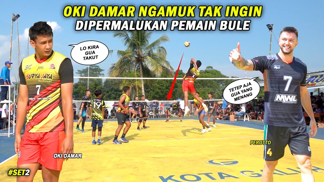 OKI DAMAR NGAMUK TAK INGIN DIPERMALUKAN PEMAIN BULE, BERTUBI-TUBI LAKUKAN BACK ATTACK SADIS 