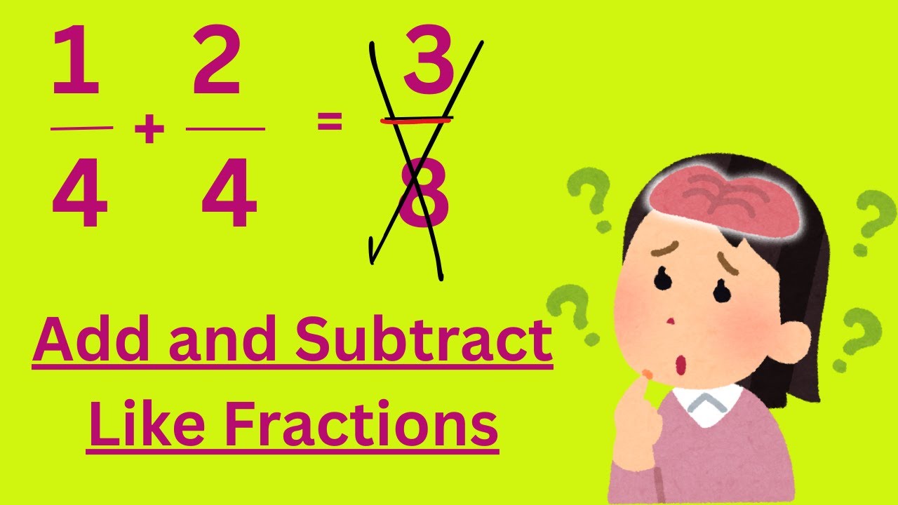 Add and Subtract Like Fractions - YouTube